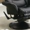 Black Leatherette Modern Swivel Recliner Chair w/Round Base