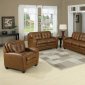 Caramel Bonded Leather Modern Sofa & Loveseat Set w/Options