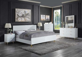 Gaines Bedroom 5Pc Set BD01034Q in White w/Options [AMBS-BD01034Q Gaines]