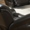 Black Bonded Leather Sofa & Loveseat Set w/Recliner Seats