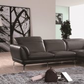 Orchard Sectional Sofa Black Leather by Beverly Hills