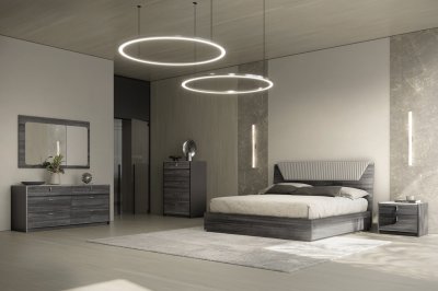 Vulcano Bedroom in Gray Oak by ESF w/Optional Casegoods