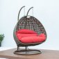 Wicker Hanging Double Egg Swing Chair ESCBG-57R by LeisureMod