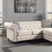 Waldina Sectional Sofa LV00643 in Beige Fabric by Acme