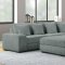 Bella Sectional Sofa in Gray Corduroy Fabric w/Optional Ottoman
