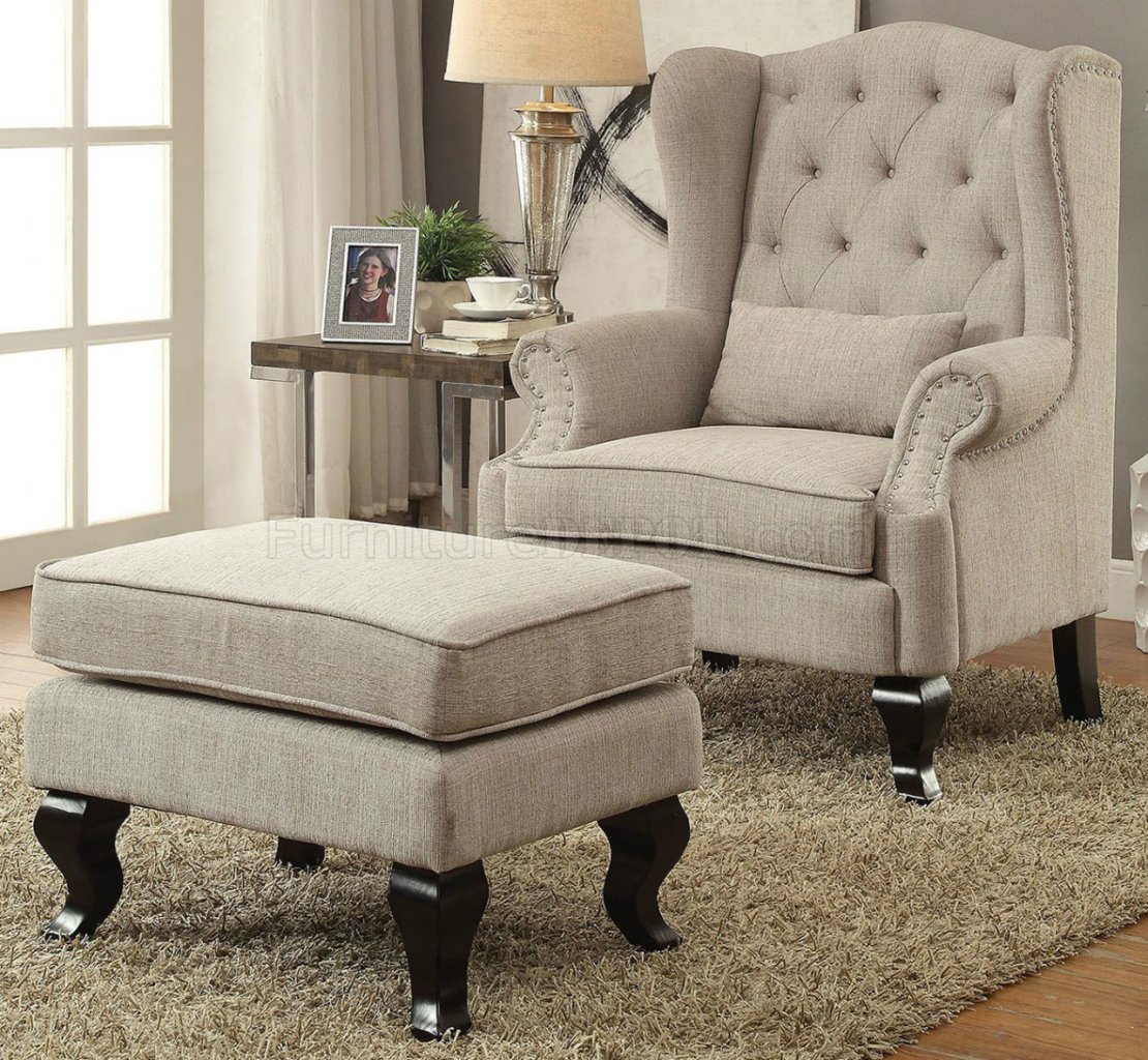 Willow Accent Chair CMAC6271BG in Beige w/Optional Ottoman