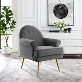 Revive Accent Chair in Gray Velvet Fabric by Modway