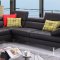 A761 Sectional Sofa in Black Leather by J&M