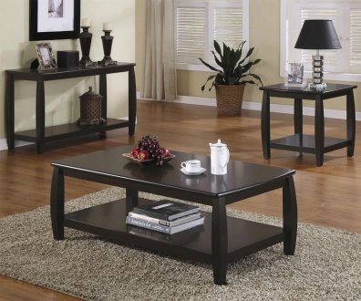 Modern Coffee Table 3Pc Set in Cappuccino by Coaster w/Options