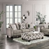 Basie Sofa SM5156 in Gray Burlap Weave Fabric w/Options
