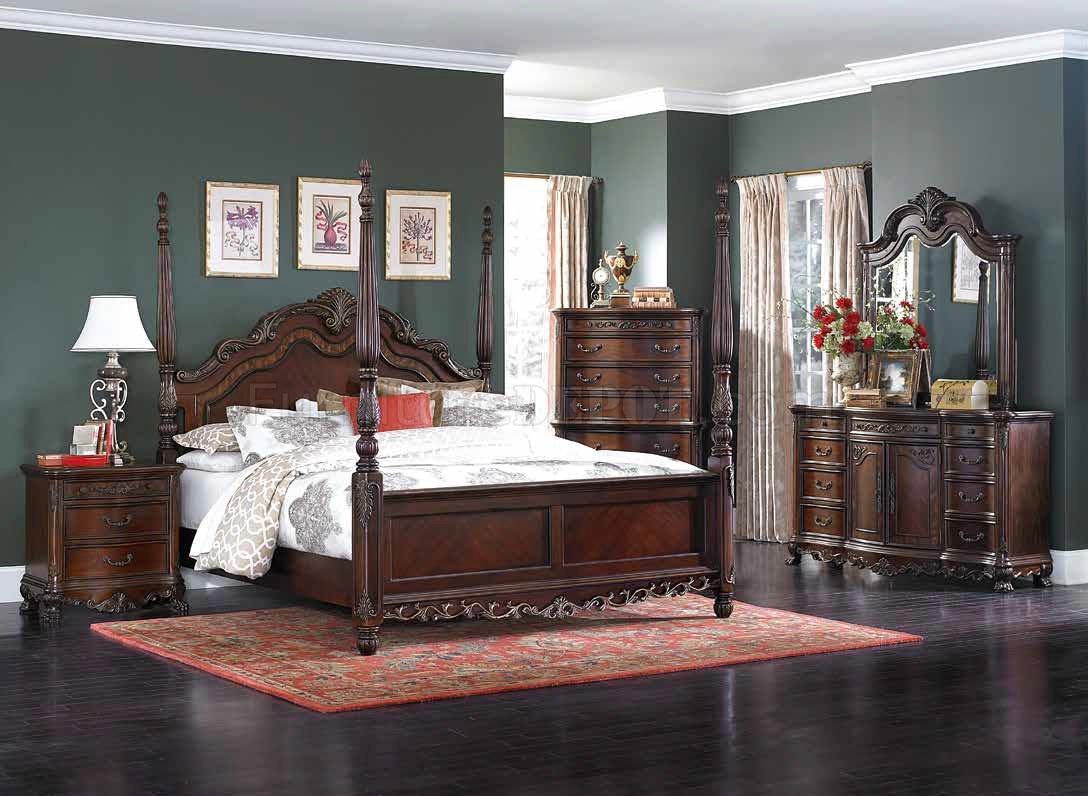 Deryn Park Bedroom 2243 by Homelegance in Cherry w/Poster Bed - Click Image to Close
