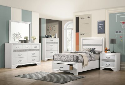 Miranda Kids Bedroom Set 4Pc 205111 in White by Coaster