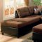 Two-Tone Chocolate & Dark Brown Modern Sectional Sofa
