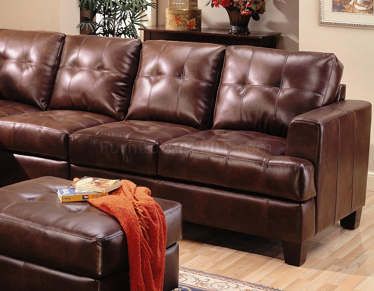 samuel contemporary bonded leather sofa