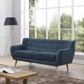 Remark EEI-1633-AZU Sofa in Azure Fabric by Modway w/Options