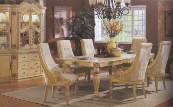 Antique White Finish Formal Dining Table w/Optional Chairs [AMDS-42-9740]