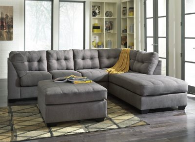 Maier Sectional Sofa 45220 in Charcoal Fabric by Ashley