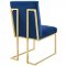 Privy Dining Chair Set of 2 in Navy Velvet by Modway