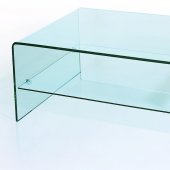 Clear Tempered Contemporary Glass Coffee Table