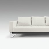 Cassius White Leatherette Sofa Bed Convertible by Innovation
