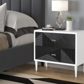 Dubni Accent Table AC00394 in White & Black by Acme