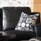 Black Bonded Leather Modern Living Room Sofa w/Sloped Arms