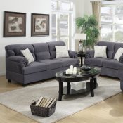 F7916 Sofa, Loveseat & Chair Set in Grey Fabric by Poundex