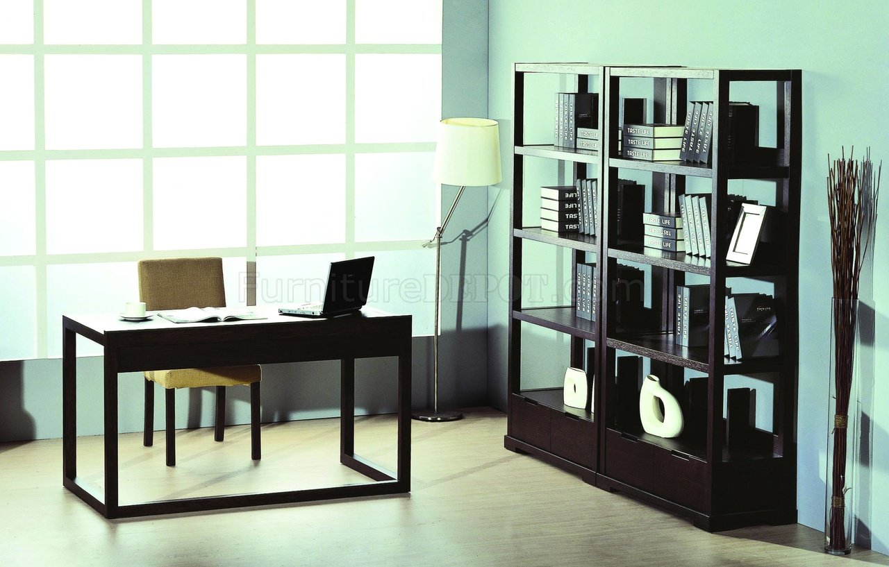 Wenge Finish Contemporary Home Office w/Options - Click Image to Close