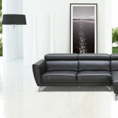 Trax Sectional Sofa by Beverly Hills in Black Full Leather