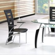 Contemporary Dinette Oval Glass Top Table w/Optional Chairs