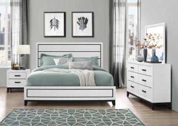 Kate Bedroom Set 5Pc in White by Global w/Options [GFBS-Kate White]