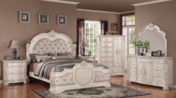 Infinity Traditional 5Pc Bedroom Set in Antique White w/Options [ADBS-Infinity Antique White]