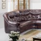 Burgundy Brown Leather Sectional Sofa