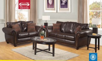 Dark Brown Bonded Leather Emerson 50425 Sofa w/Options by Acme [AMS-50425 Emerson]