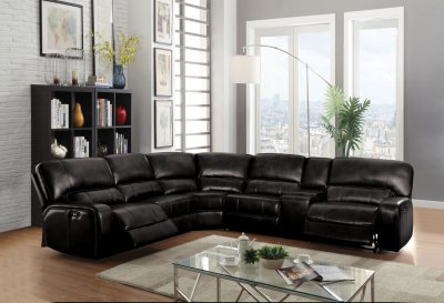 Saul Power Motion Sofa 54150 in Black Leather-Aire by Acme