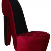 Excitement Red Fabric Modern Stylish High-Heel Shoe Chair