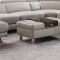 582 Sectional Sofa in Light Gray Leather by ESF w/Options