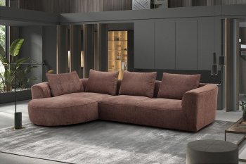 Aceso Sectional Sofa LV03240 in Brown Chenille Fabric by Acme [AMSS-LV03240 Aceso]