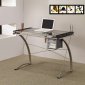 Glass Top & Metal Base Modern Drafting Home Office Desk