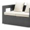 Black & White Modern Outdoor 5Pc Patio Chairs Set w/Coffee Table