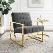 Inspire Accent Chair in Charcoal Velvet by Modway