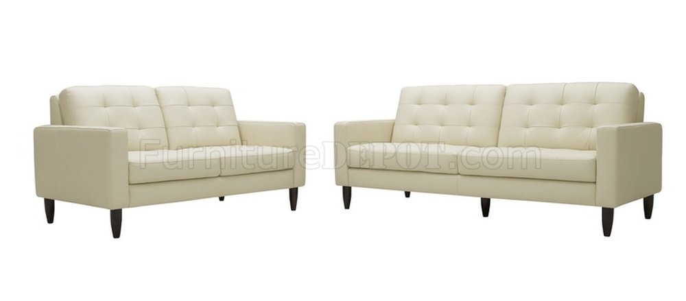 e6 cream bonded leather sofa