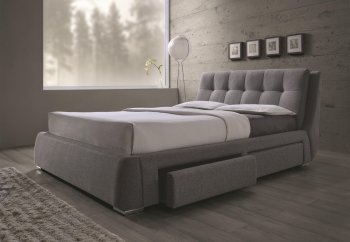Fenbrook 300523 Upholstered Bed in Gray by Coaster w/Storage [CRB-300523 Fenbrook]