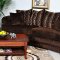 Dark Brown Baring Rust Fabric Contemporary Sofa & Loveseat Set