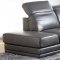 Dark Grey Full Genuine Italian Leather Modern Sectional Sofa