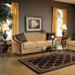 Bella Coffee Beige Fabric Living Room Sofa & Loveseat Set