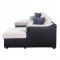 Merill Sectional Sofa 56015 in Beige Fabric & Black PU by Acme