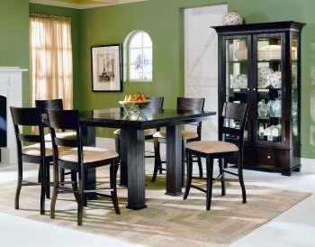 Rich Mocha Finish Counter Height Modern Dinette Table w/Options [HEDS-779-36]