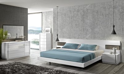 Amora Premium Bedroom in White by J&M w/Optional Casegoods