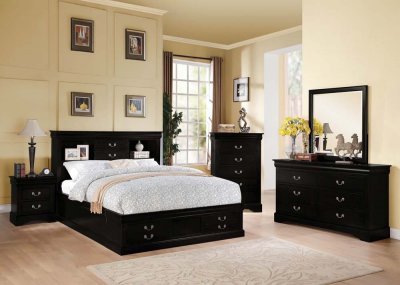 Louis Philippe III 5Pc. Bedroom Set in Black by Acme w/Options